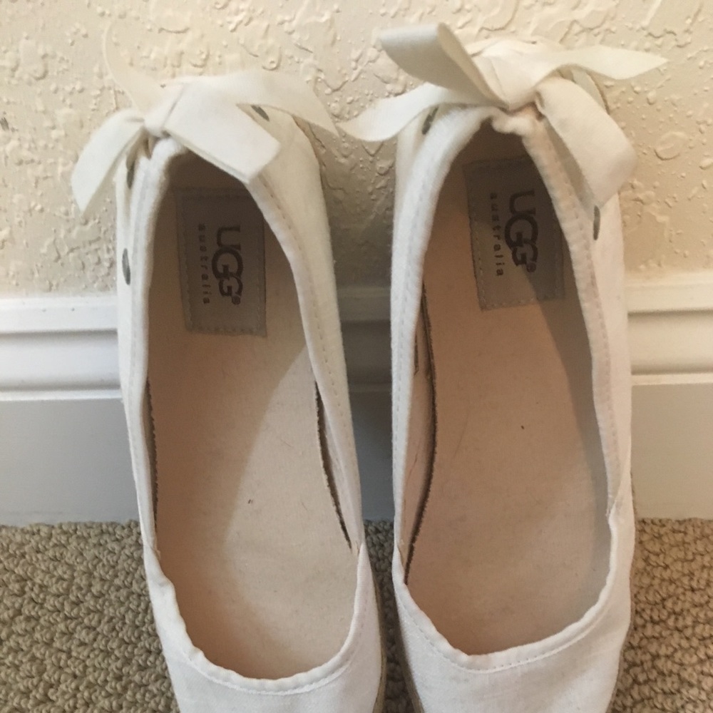 UGG Canvas Ballet Flats with Ribbons